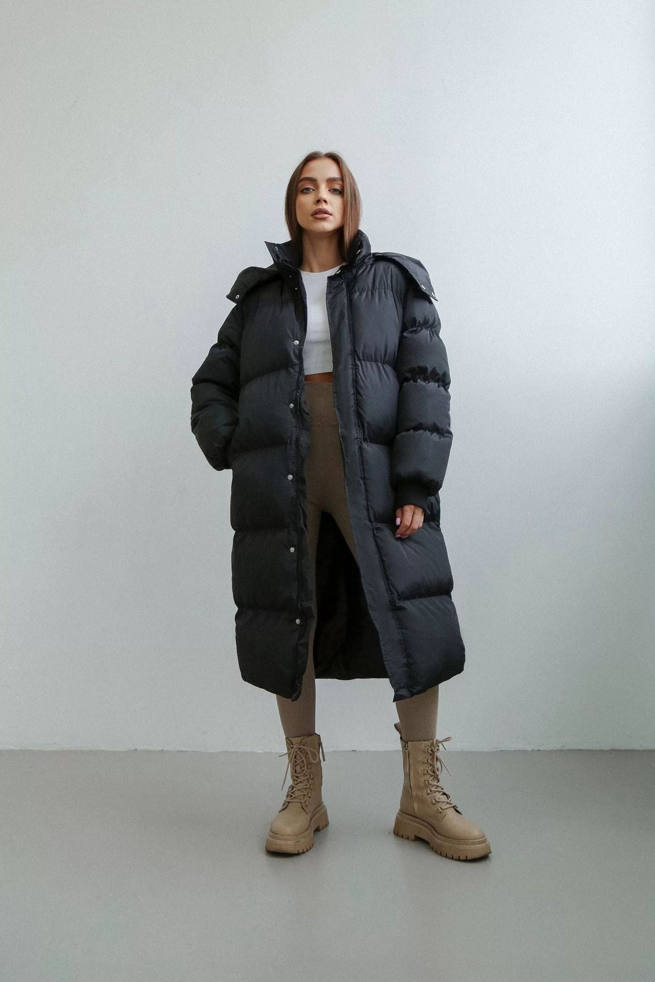 Daisy Women's Winter Coat | Long Oversized Puffer with Hood 1