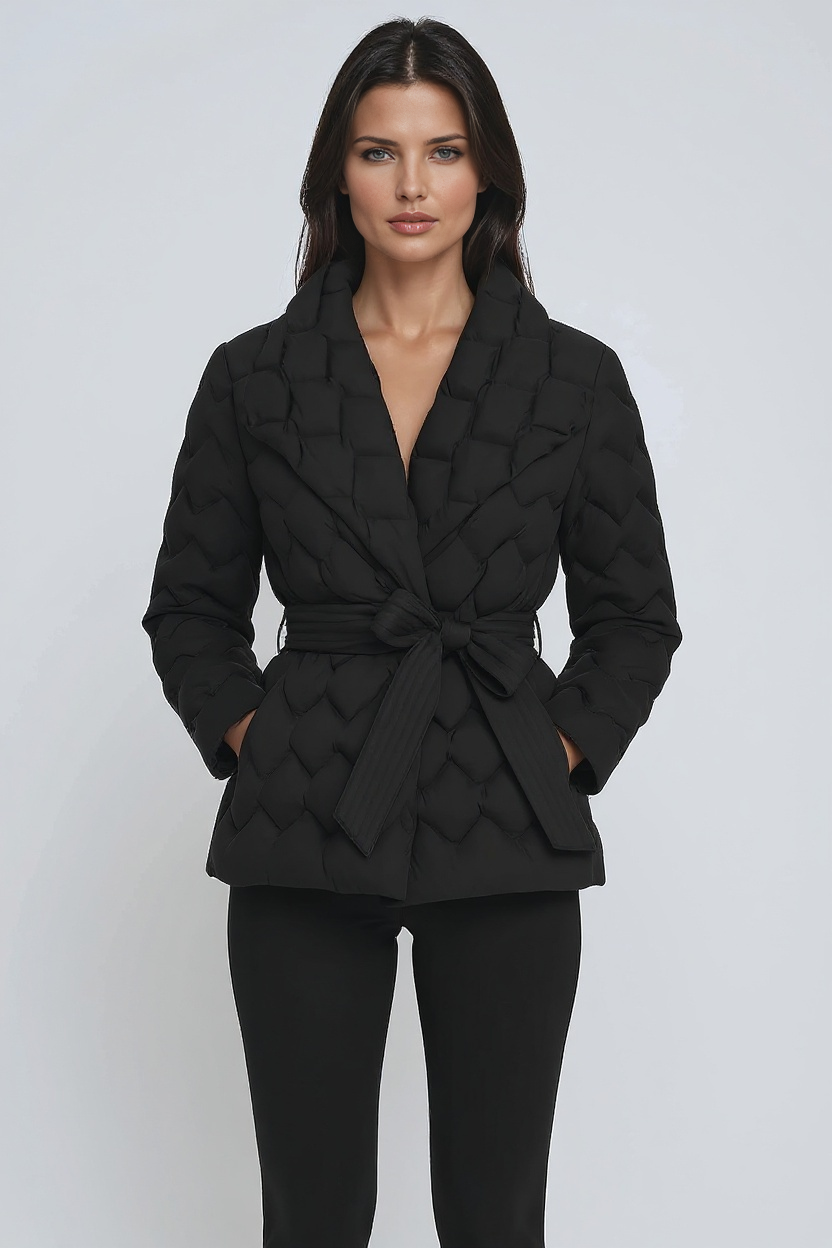Daisy Women's Winter Coat | Padded with Belt, Long Fit 2