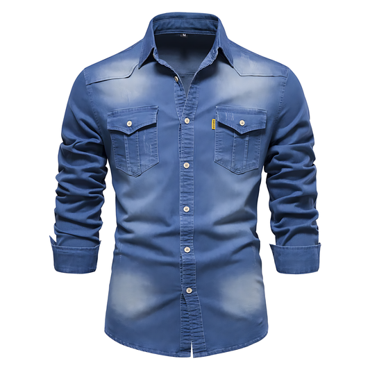 Dante Men's Denim Shirt | High-Quality Cotton, Versatile Style 0