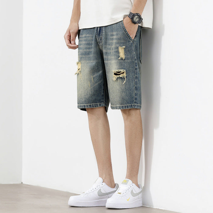 Dare Men's Denim Shorts | Stylish Destroyed Effect, Casual Fit 0