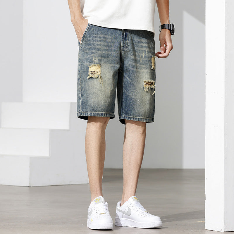 Dare Men's Denim Shorts | Stylish Destroyed Effect, Casual Fit 4