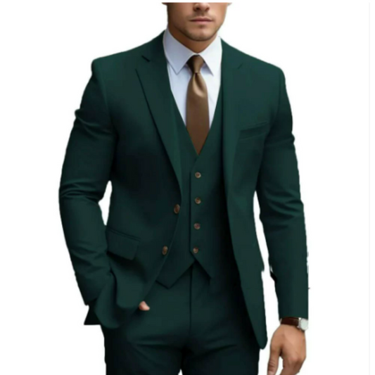 Dario Men's Suit | Slim Fit Wool Blend, Three-Piece Ensemble 0