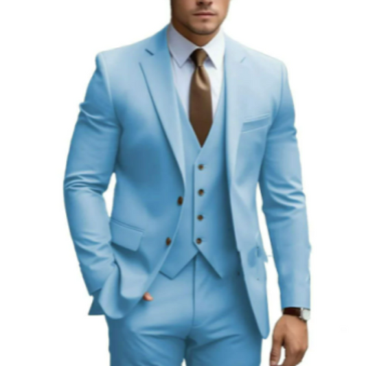 Dario Men's Suit | Slim Fit Wool Blend, Three-Piece Ensemble 1