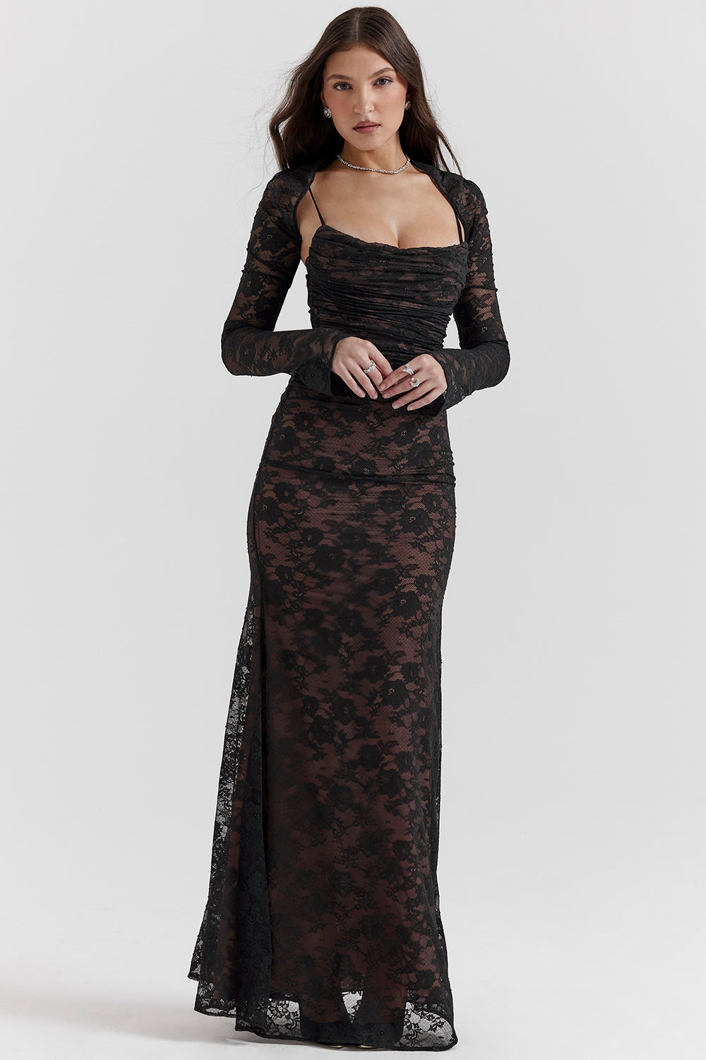 Delphina | Chic Corset Maxi Dress with Lace Details 6