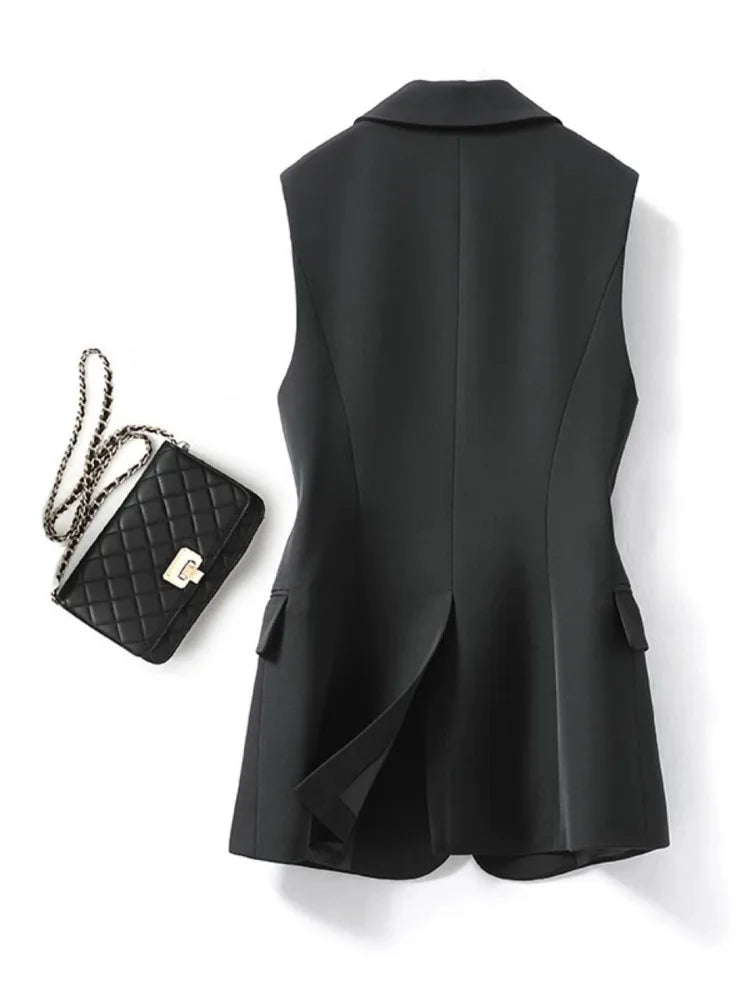 Diora | Classic Sleeveless Blazer Dress with Lapel Collar 4