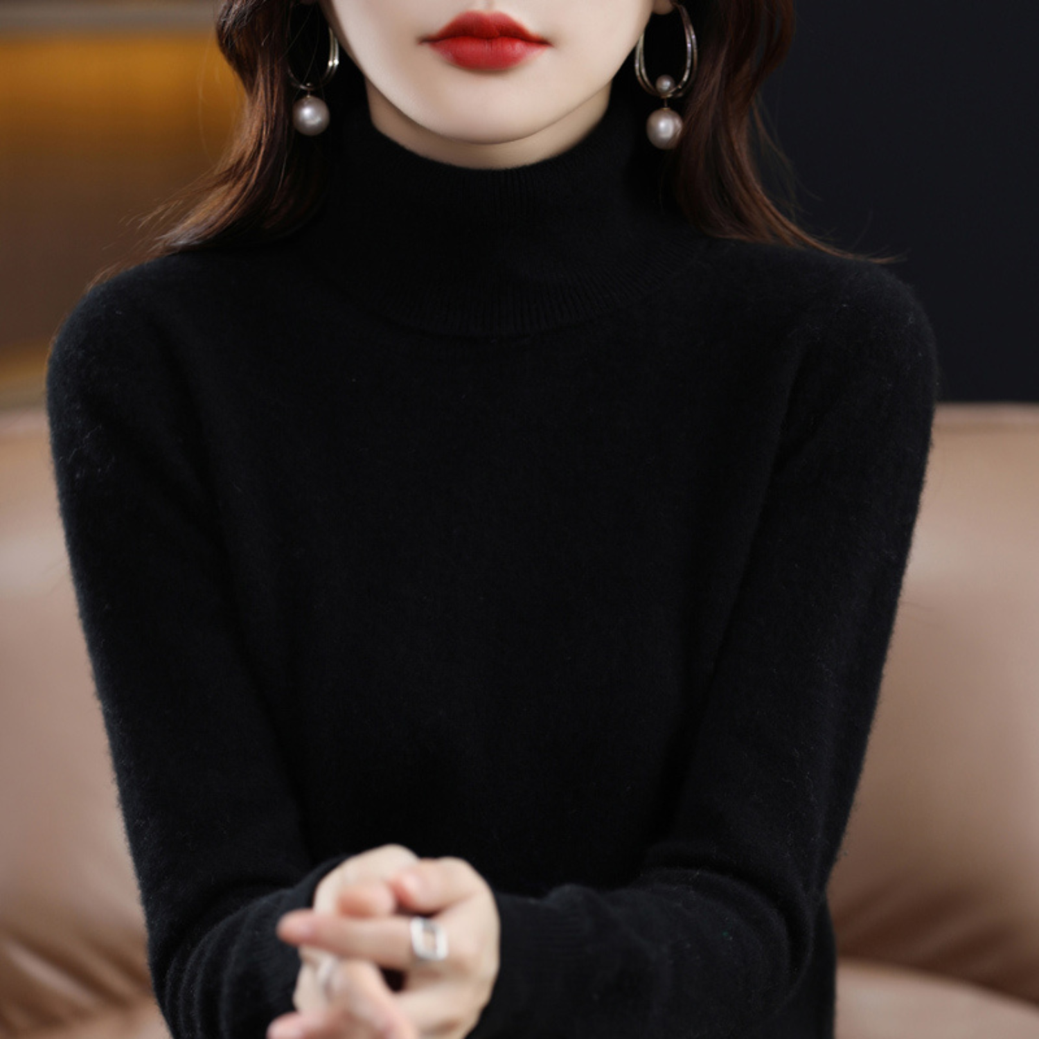 Diva Women's Turtleneck | Regular Fit, Black 0