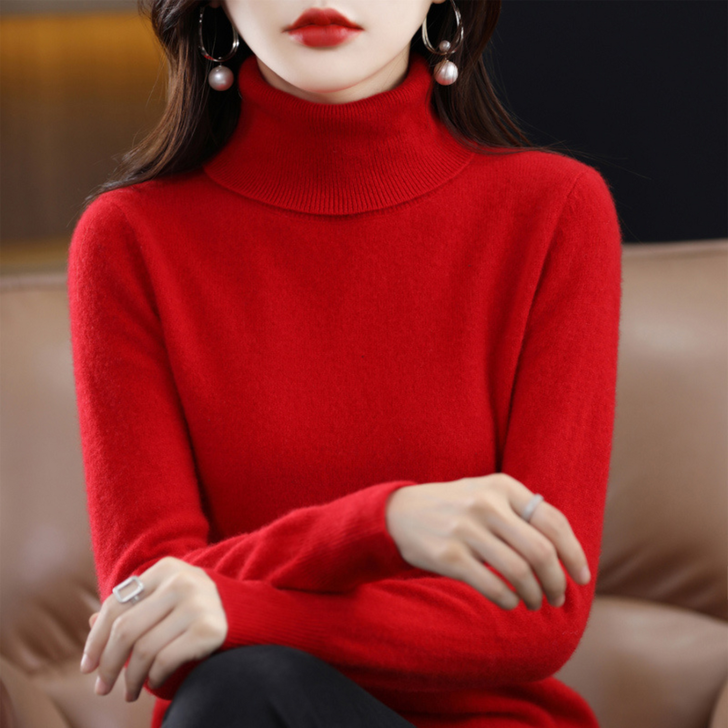 Diva Women's Turtleneck | Regular Fit, Black 7