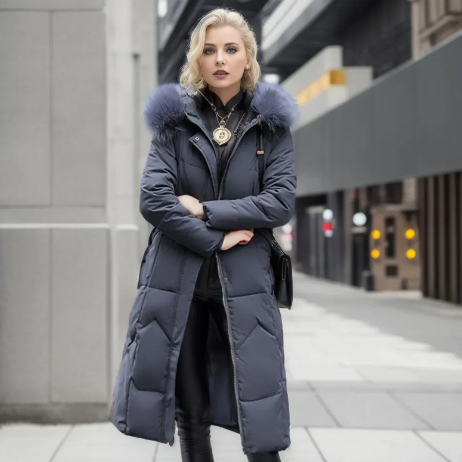 Diva Women's Winter Coat | Long Hooded Puffer Coat, Warm and Stylish 11