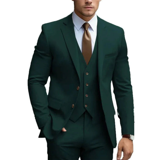 Dorian Men's Suit | Dark Green, 3-Piece Premium Fabric 0