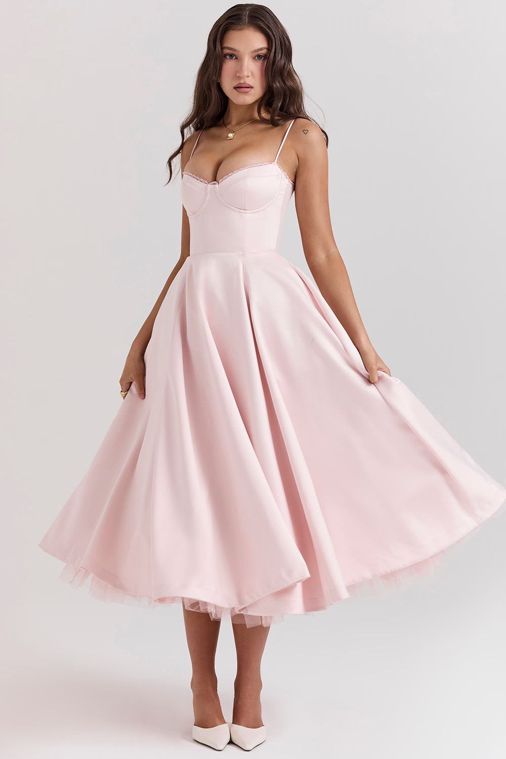 ELIORA | Elegant Midi Dress with Tulle Skirt 3