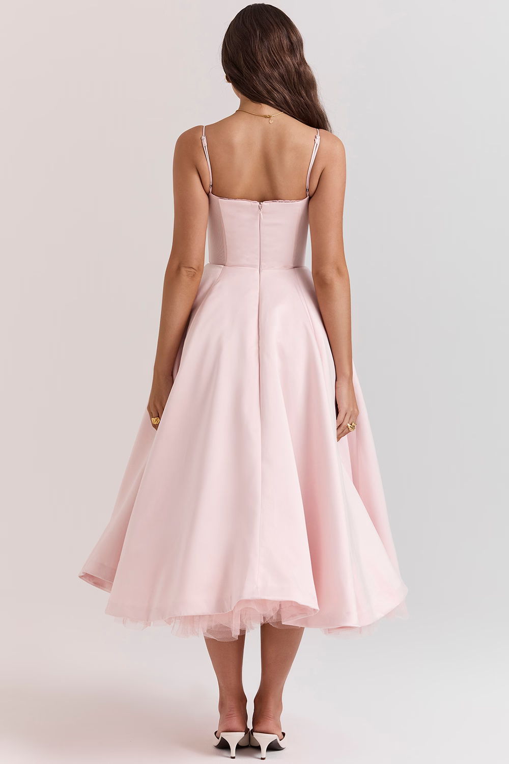 ELIORA | Elegant Midi Dress with Tulle Skirt 4