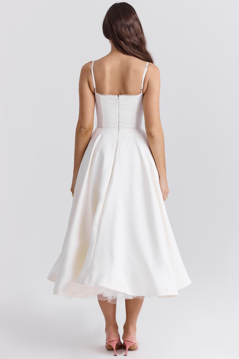 ELIORA | Elegant Midi Dress with Tulle Skirt 6