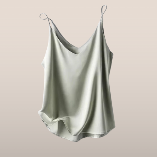 ÉLIORA | Satin top with spaghetti straps and V-neck 0