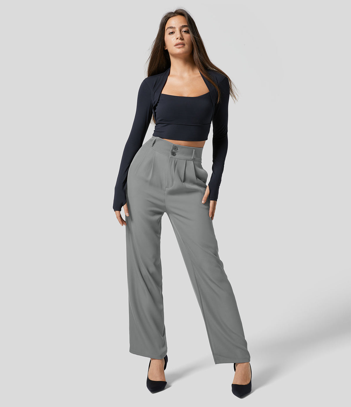 ELORIA | High-waisted women's trousers with straight legs 0