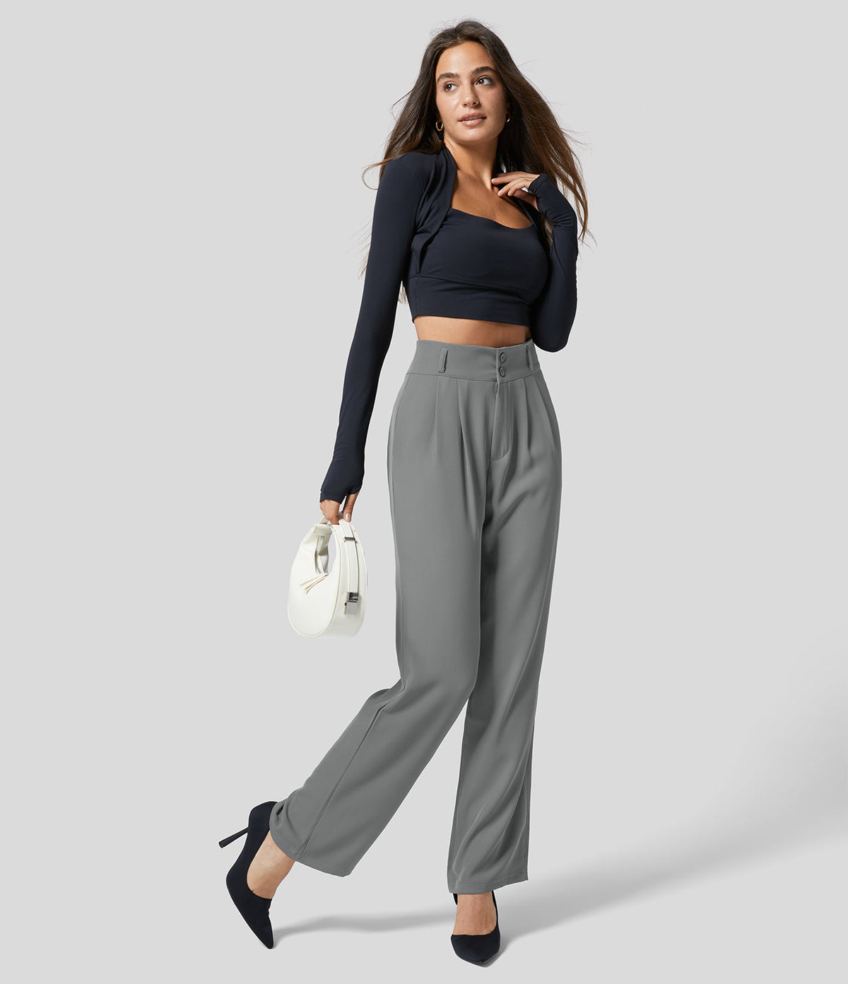 ELORIA | High-waisted women's trousers with straight legs 1