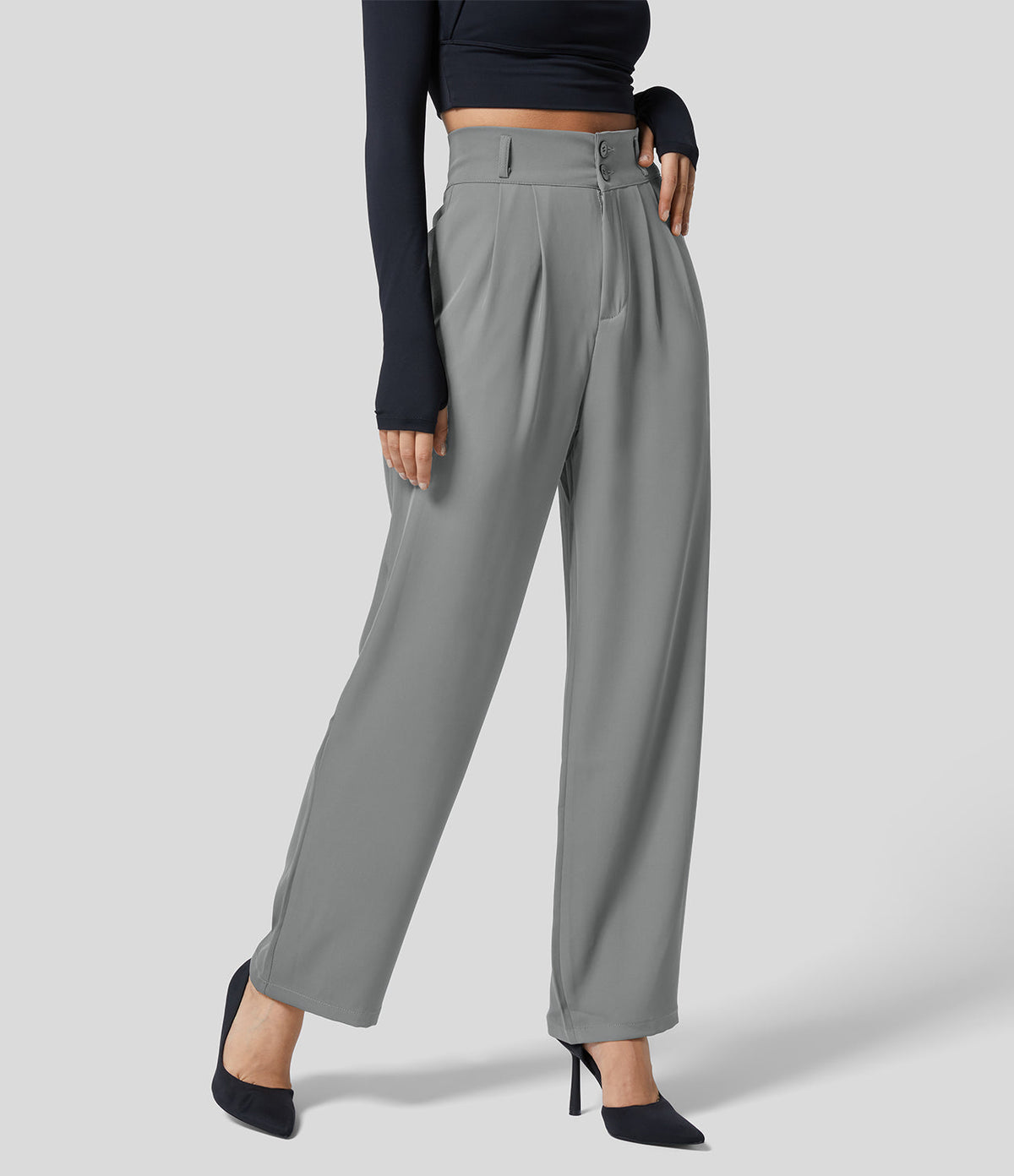 ELORIA | High-waisted women's trousers with straight legs 2