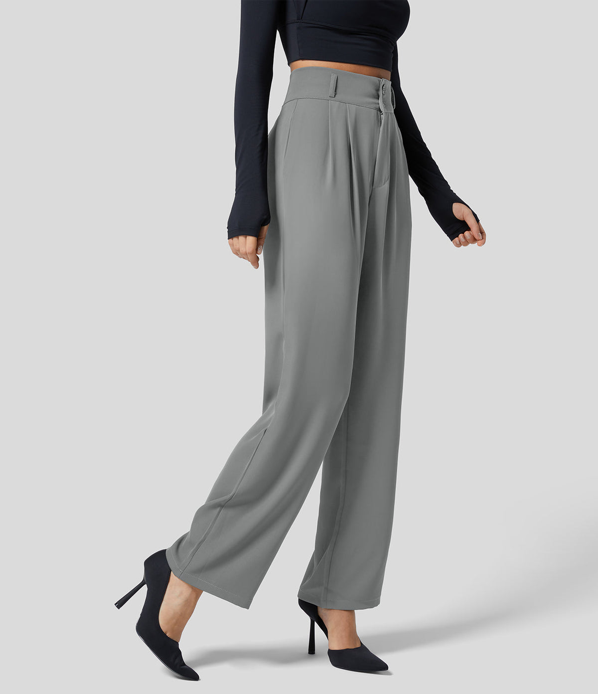 ELORIA | High-waisted women's trousers with straight legs 3