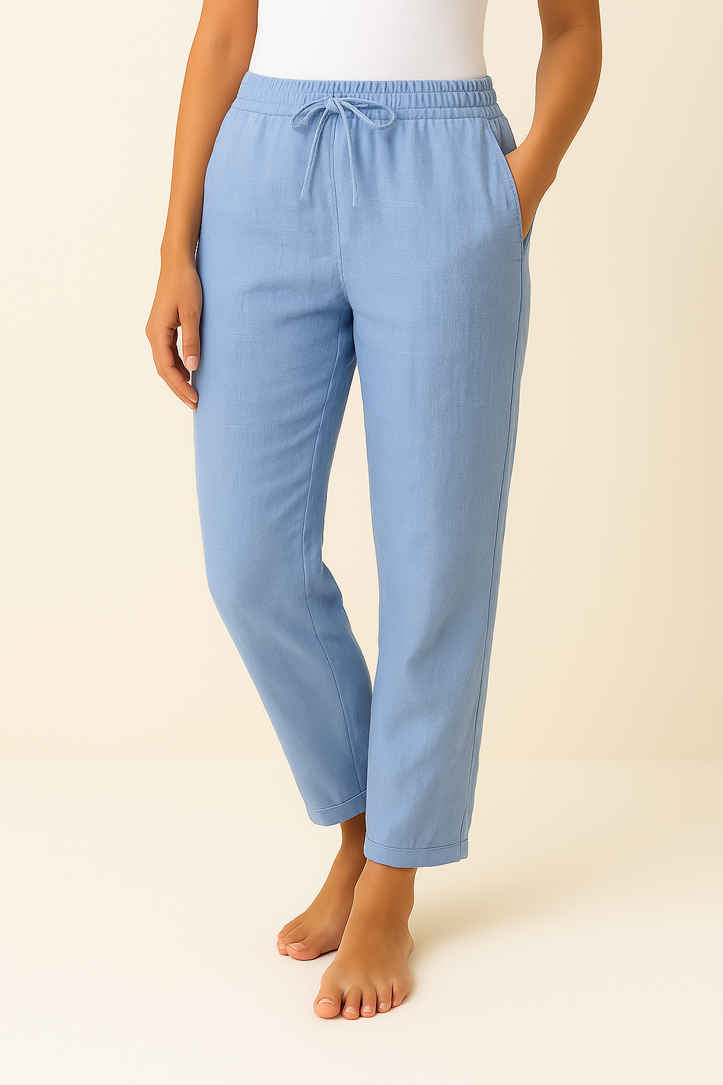 ELVINA | Airy Linen Blend Women's Trousers 3