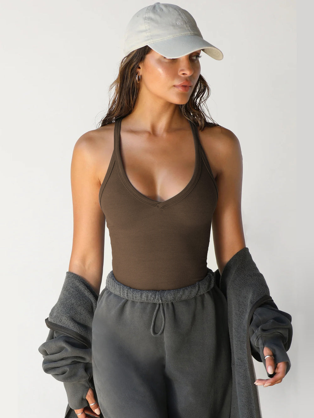 ELVINA | Airy women's halter top – Trendy summer basic with V-neck 0
