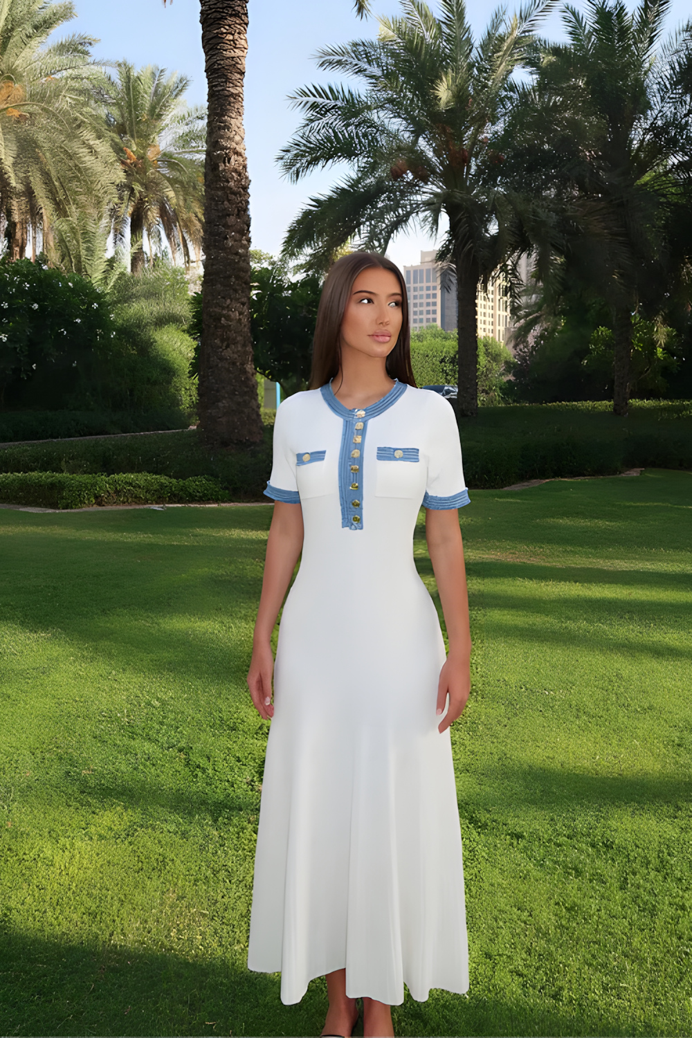 ELVIRA | Midi dress with elegant button details 0