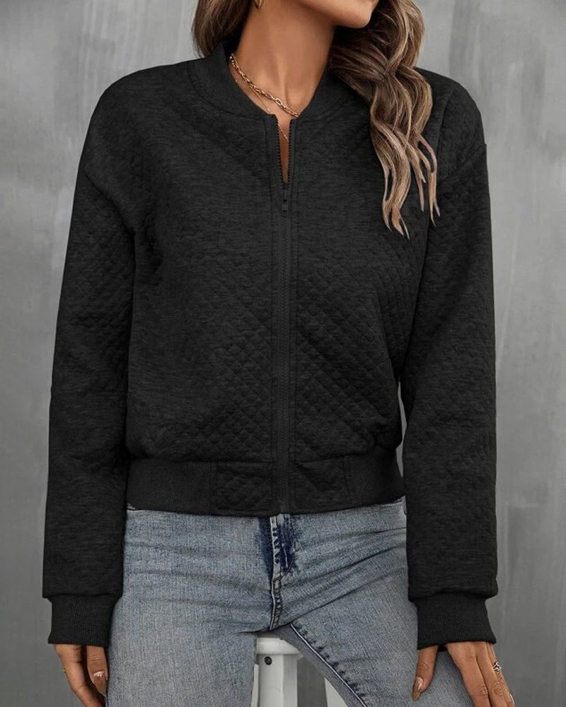 ESTERA | Short coat with round neck and zip 0