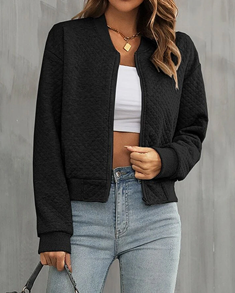 ESTERA | Short coat with round neck and zip 2