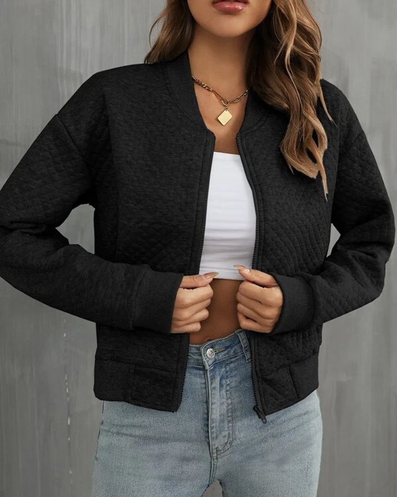 ESTERA | Short coat with round neck and zip 3