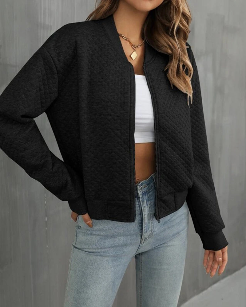 ESTERA | Short coat with round neck and zip 4