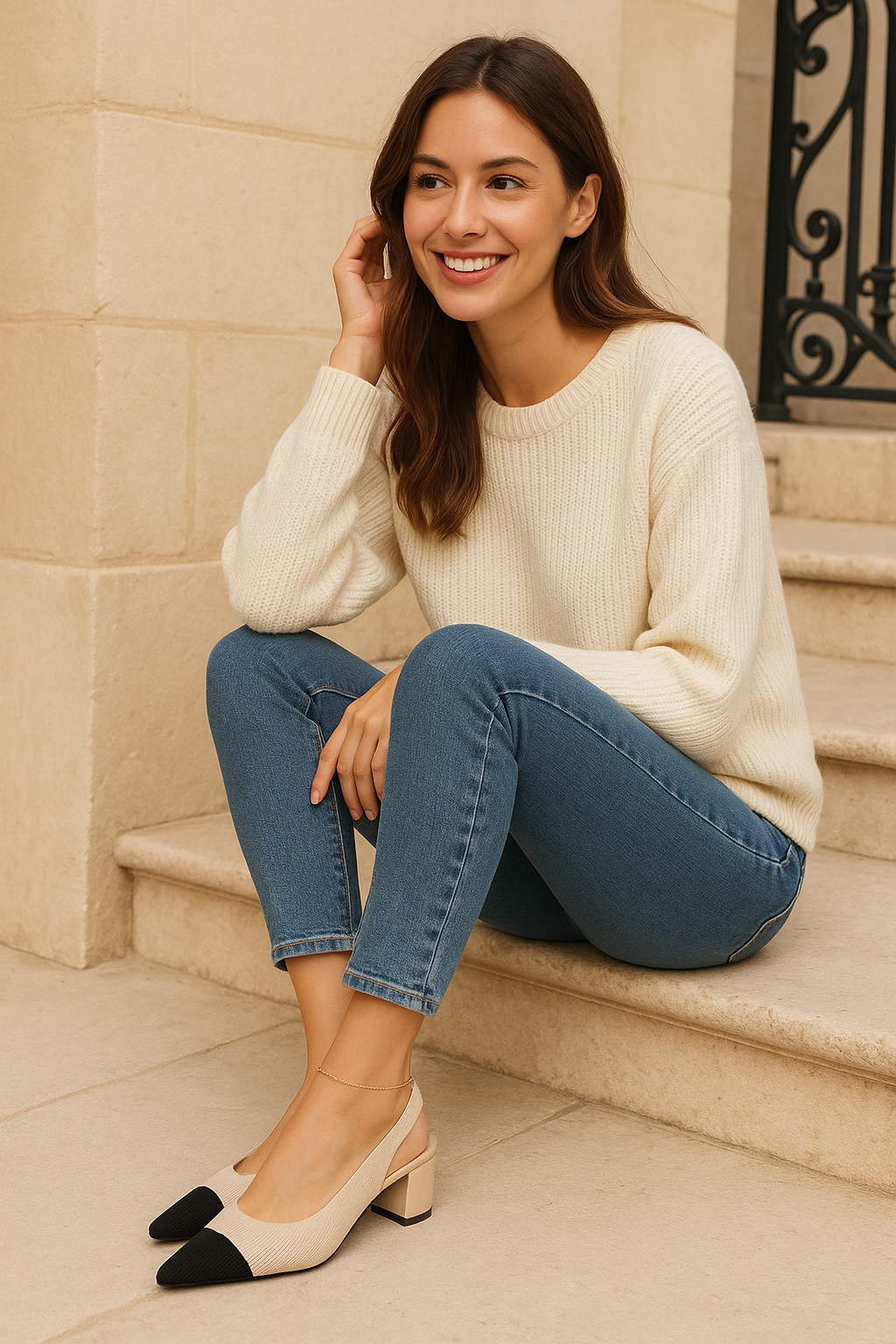 Elaria | Slingback Heels with Pointed Toe and Block Heel 2