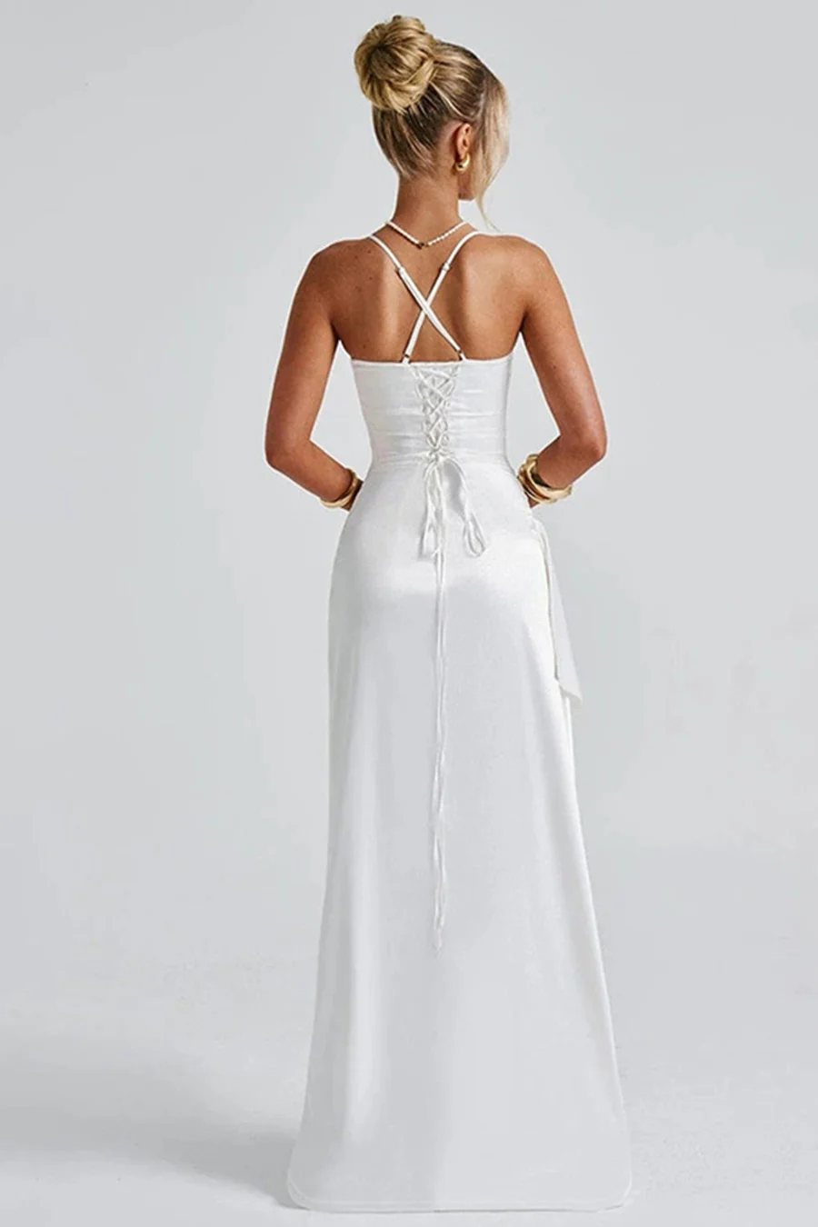 Elarisse | Maxi Dress with Spaghetti Straps and Elegant Split 3