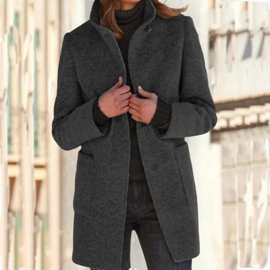 Elegant women's coat with high collar | Warm and stylish winter coat 0