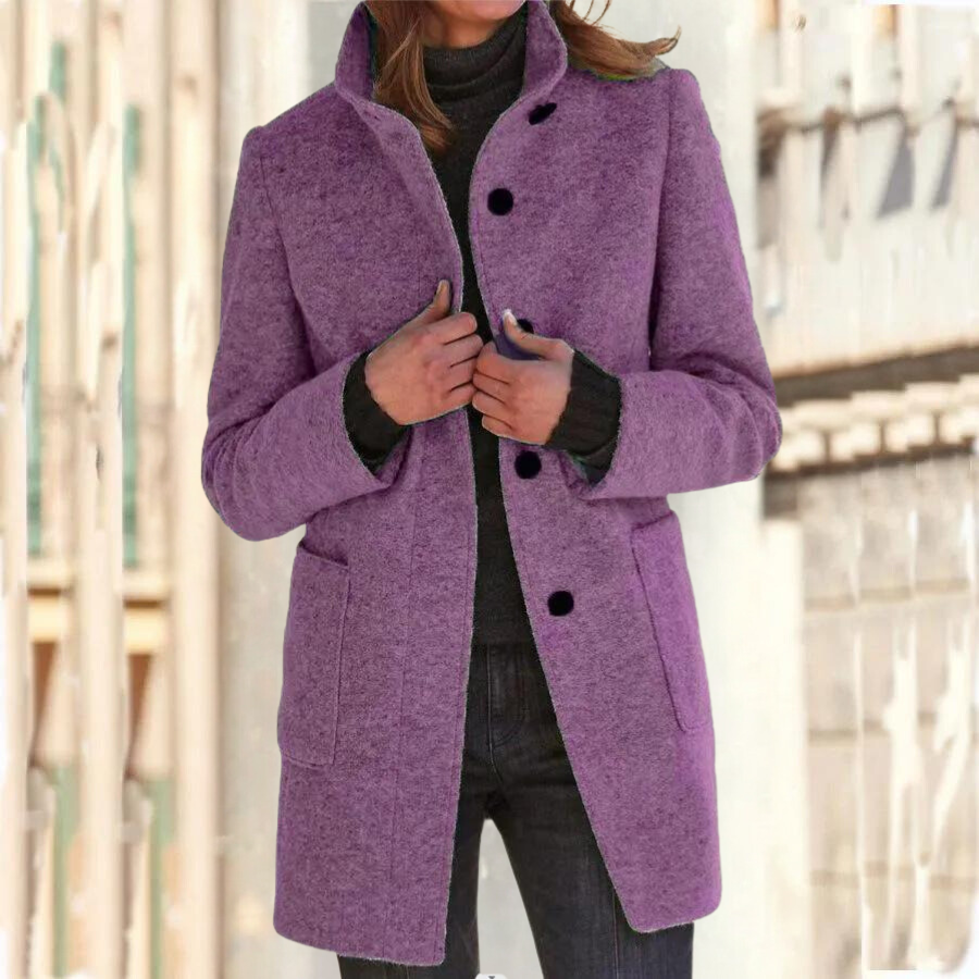 Elegant women's coat with high collar | Warm and stylish winter coat 2