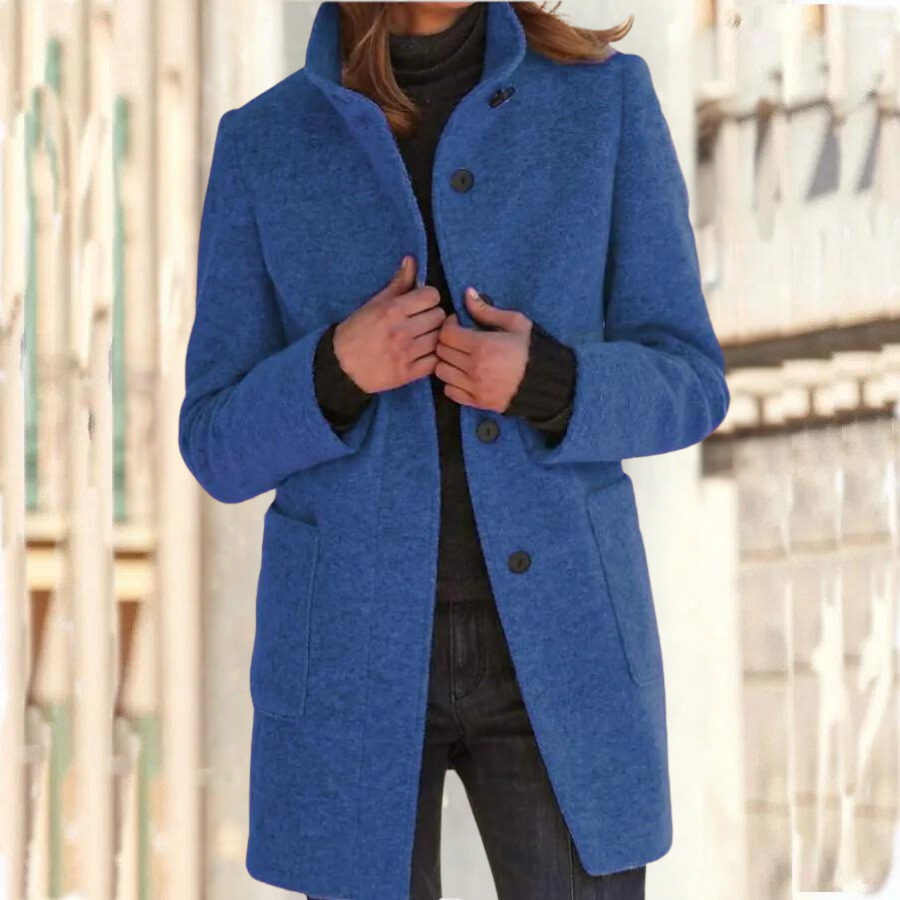 Elegant women's coat with high collar | Warm and stylish winter coat 3