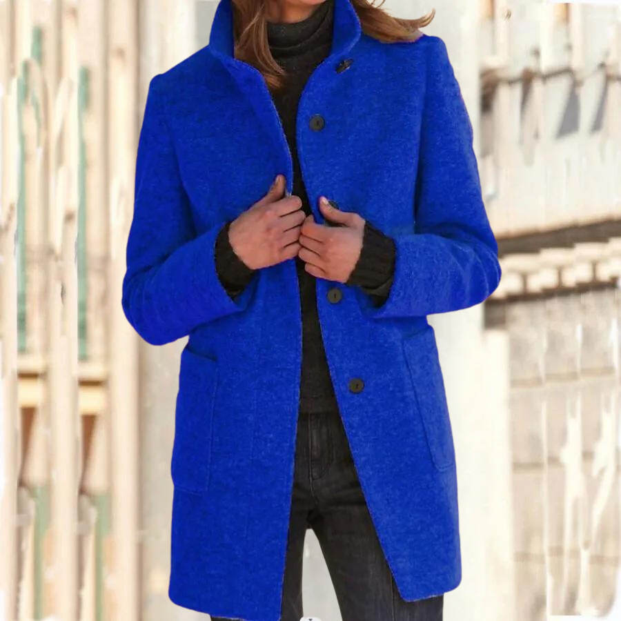 Elegant women's coat with high collar | Warm and stylish winter coat 4
