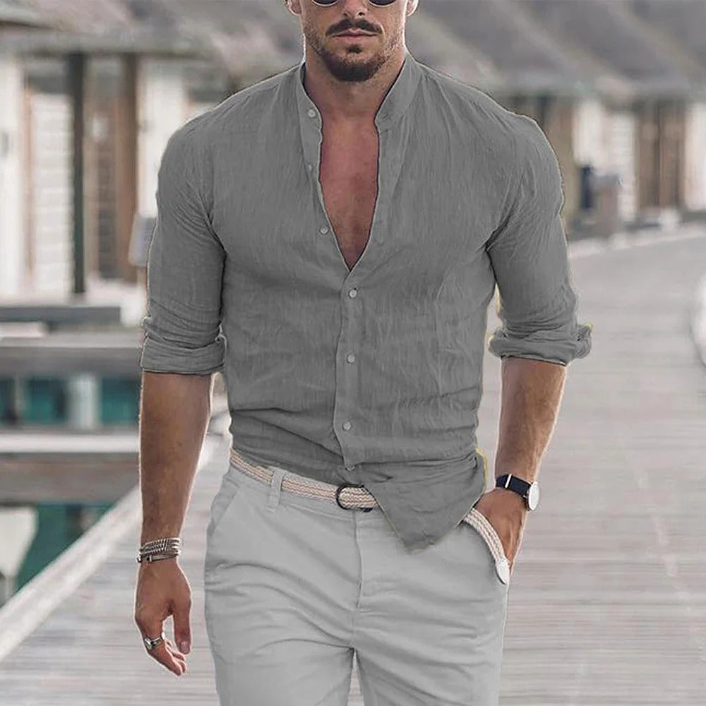 Eli Men's Linen Shirt | Breathable Fabric, Elegant Design 3