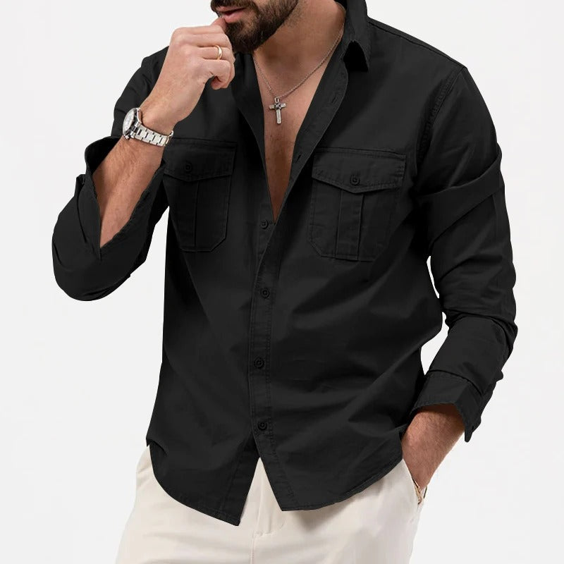 Eli Men's Long Sleeve Shirt | Soft Cotton, Classic Design 1