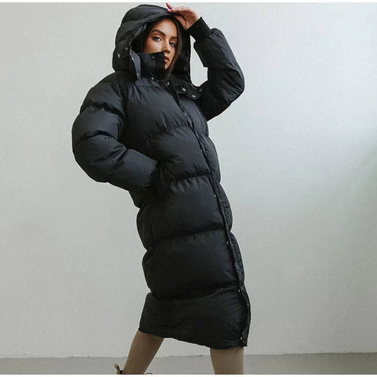 Eline Women's Winter Coat | Padded, Long Cut, High Collar 0