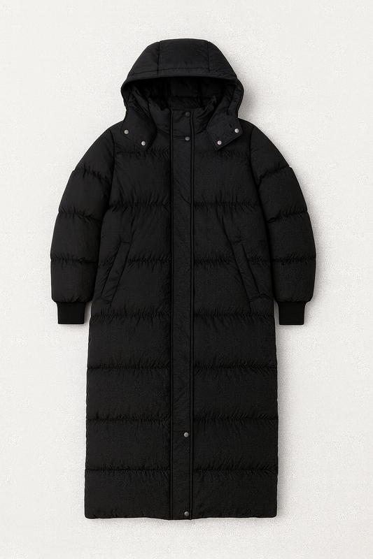 Eline Women's Winter Coat | Padded, Long Cut, High Collar 1