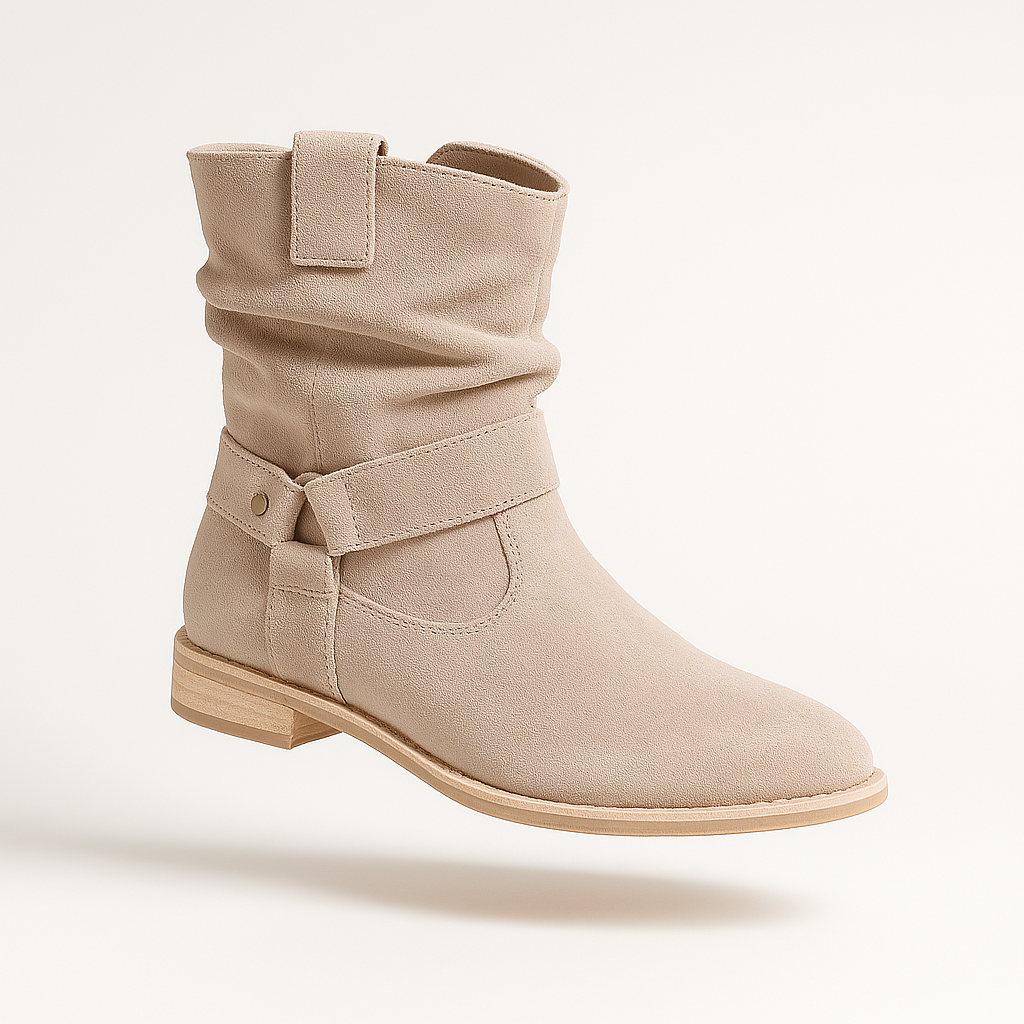 Elvysa | Suede Ankle Boots with Low Heel and Soft Shaft 1