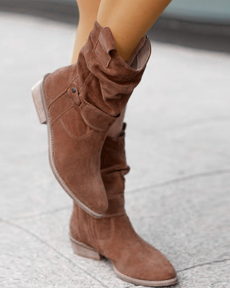 Elvysa | Suede Ankle Boots with Low Heel and Soft Shaft 8