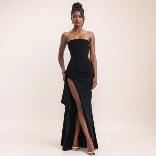 Elysia Strapless Evening Dress | Flattering Long Silhouette for Weddings and Festive Occasions 0