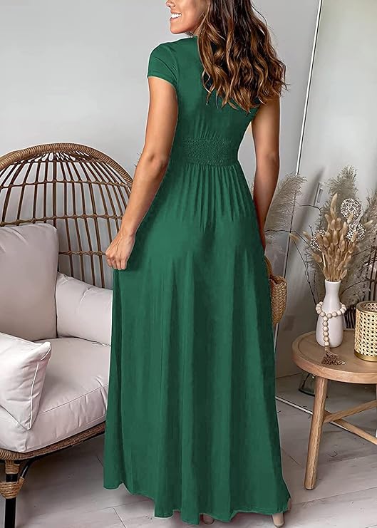 Evelyn Women's Long Dress | Pleated Crepe, Elegant Maxi Dress with High Split 6
