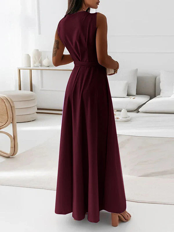 Evelyn Women's Maxi Dress | Sleeveless, V-neck, Elegant Style 6