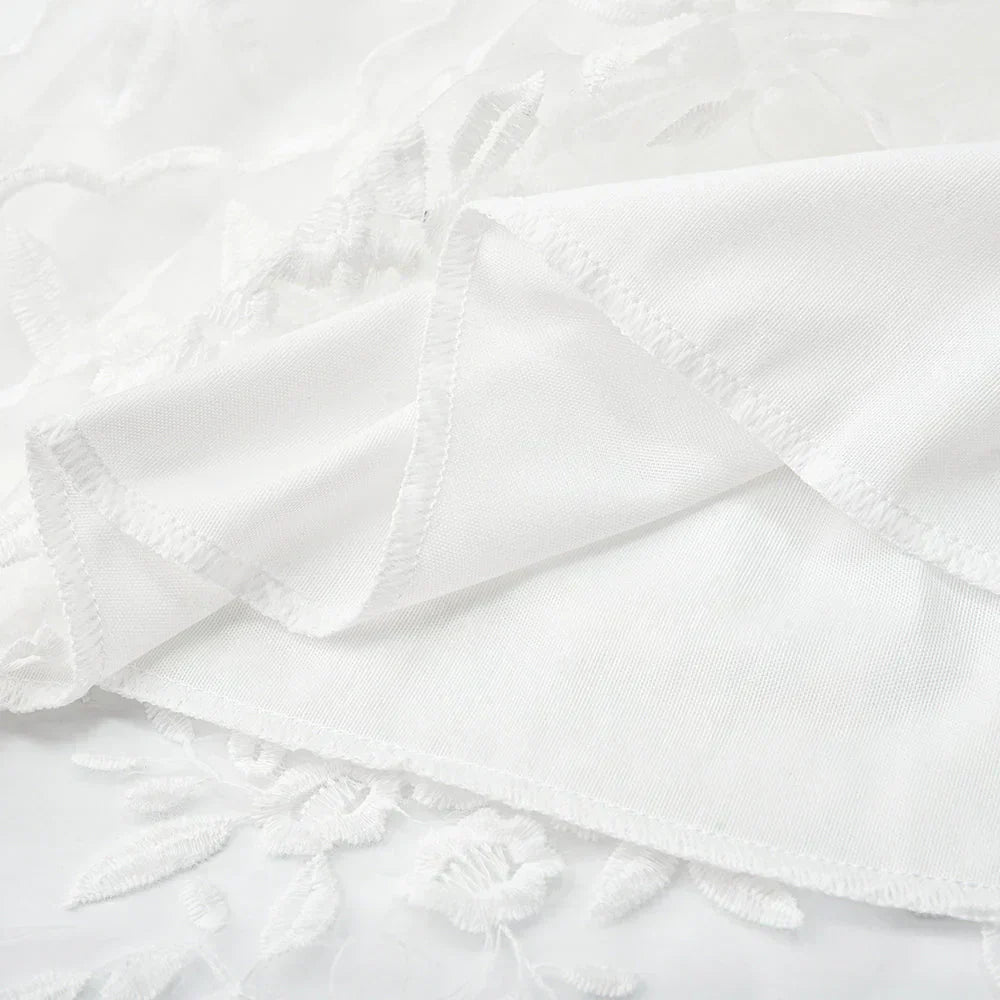 FIORELLA | White lace dress with floral embroidery 3