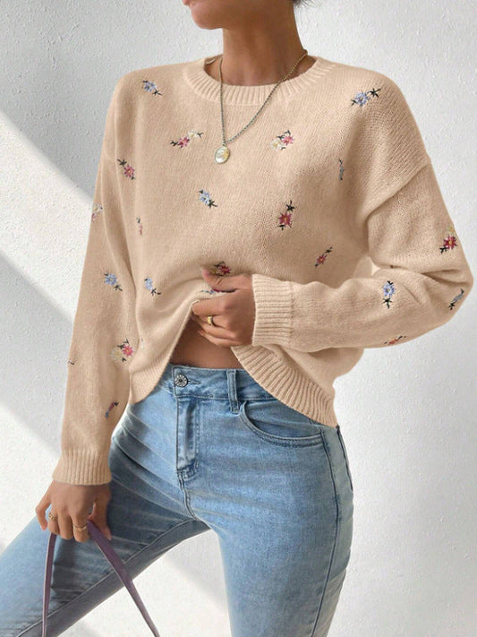 FIORE | Casual Floral Round Neck Sweater 0
