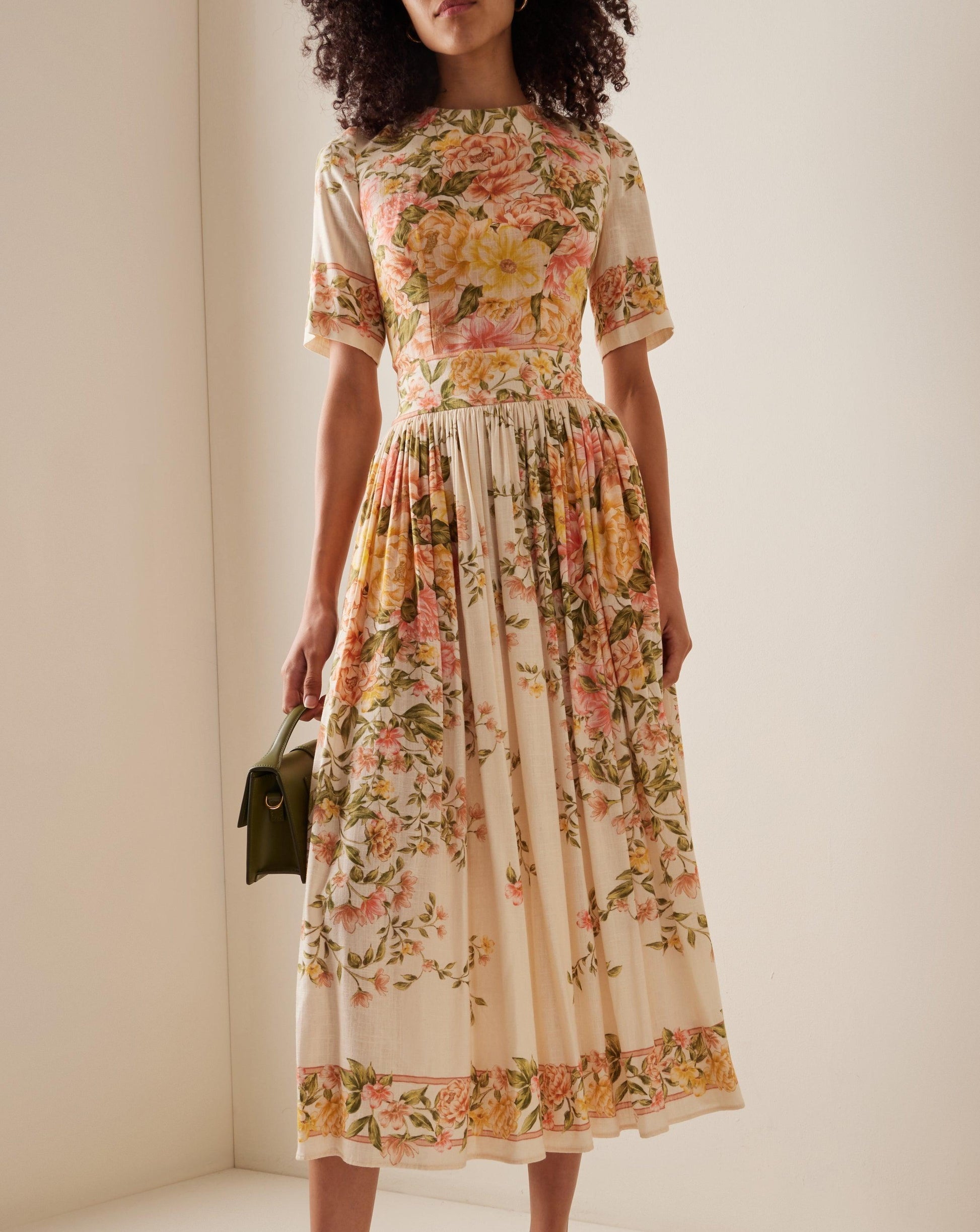 FLORLLA | Floral midi dress with elegant flair 5