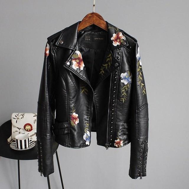 Fleur Women's Leather Jacket | Premium Faux Leather, Timeless Design 0