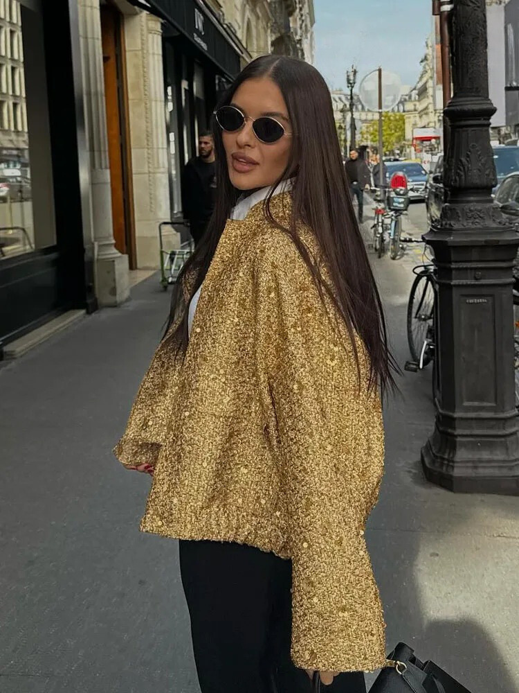 Gina Ladies' Jacket | Gold Sequins, Elegant Polyester 5
