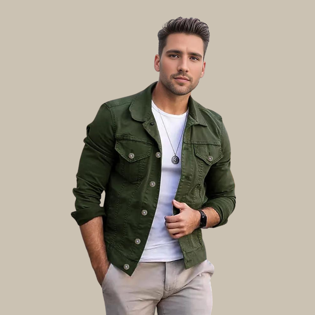 Harmon Men’s Denim Jacket | Eco-Friendly Fabric, Classic Fit 0