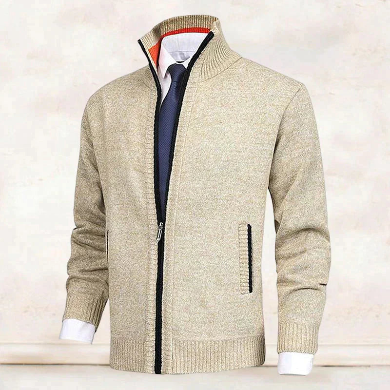 Harmony Men's Cardigan Sweater | Polyester-Acrylic Blend, Stand-Up Collar 0
